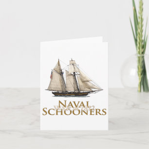 Vintage Sailboat, Schooner, Naval Boat, War Of 181 Card