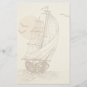 Vintage sailboat stationery