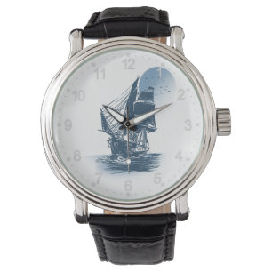 Vintage sailing ship - Choose background color Watch