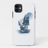 Vintage sailing ship - Choose background colour