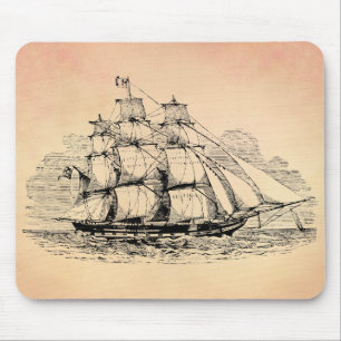 Vintage Sailing Ship Mouse Mat