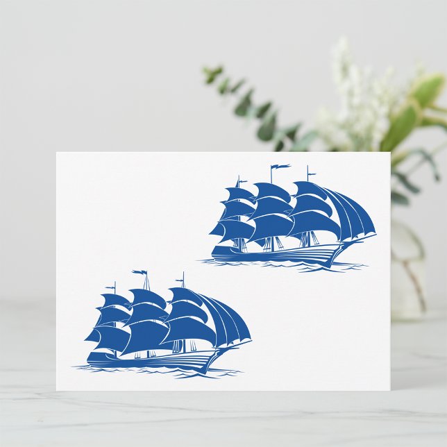 Vintage Sailing Ship Nautical Ocean Clipper Invitation (Creator Uploaded)