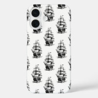 Vintage Sailing Ship Pattern Design