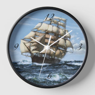 Vintage Sailing ships Clock