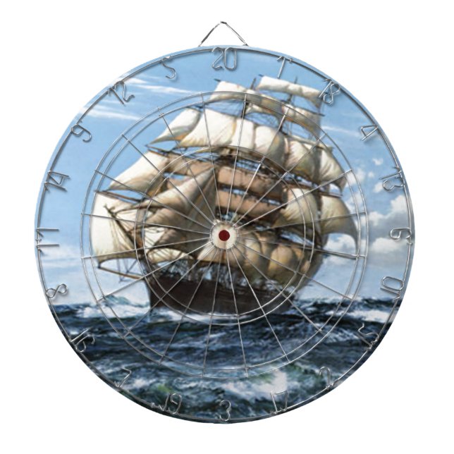 Vintage Sailing ships Dartboard (Front)