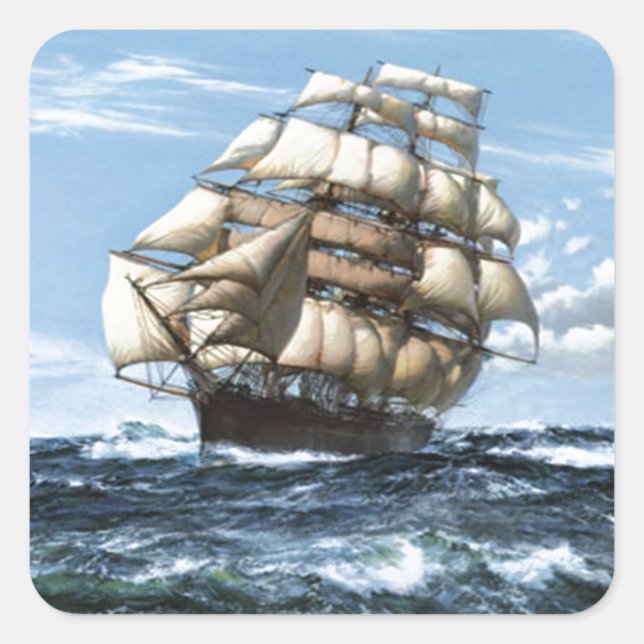 Vintage Sailing ships Square Sticker (Front)