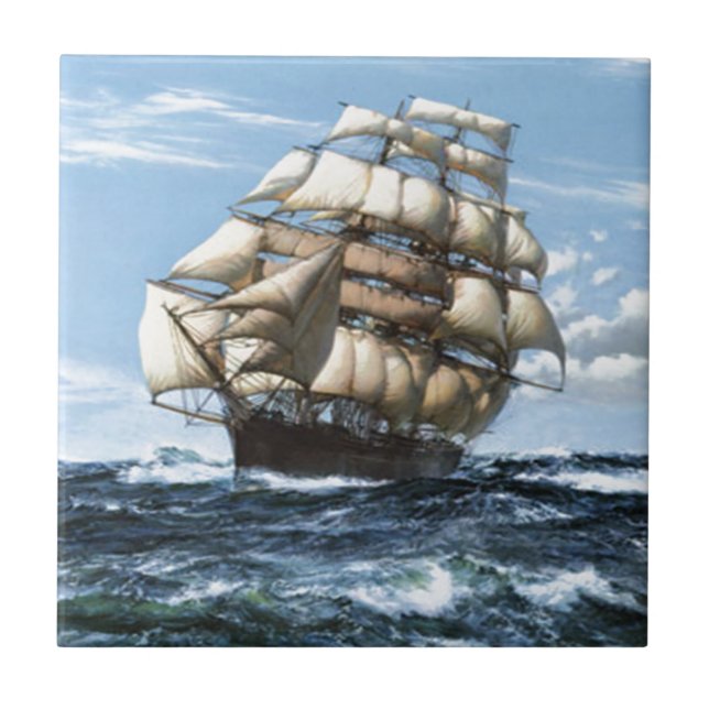 Vintage Sailing ships Tile (Front)