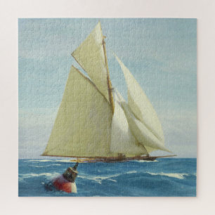Vintage Sailing Sloop Yacht Painting (1910) Jigsaw Puzzle