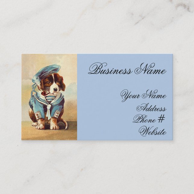 Vintage Sailor Dog Business Card (Front)
