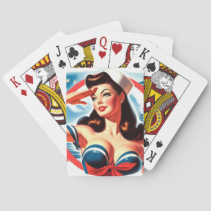 Vintage Sailor Pin-up Playing Cards