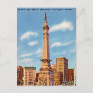 Vintage, Sailors Monument, Indianapolis, Indiana Postcard