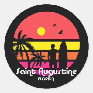 Vintage Saint Augustine Florida Classic Round Sticker