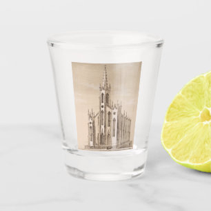 Vintage Saint Nicholas Church New York Sketch Shot Glass