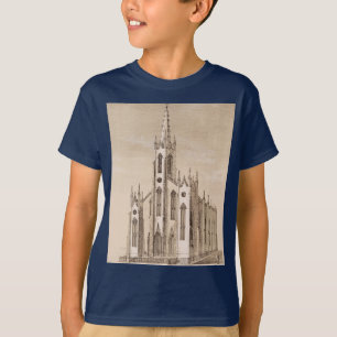Vintage Saint Nicholas Church New York Sketch T-Shirt