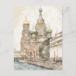 Vintage Saint Petersburg Russia Historic Postcard