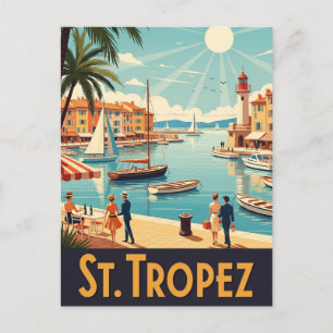 Vintage Saint-Tropez France Travel Postcard