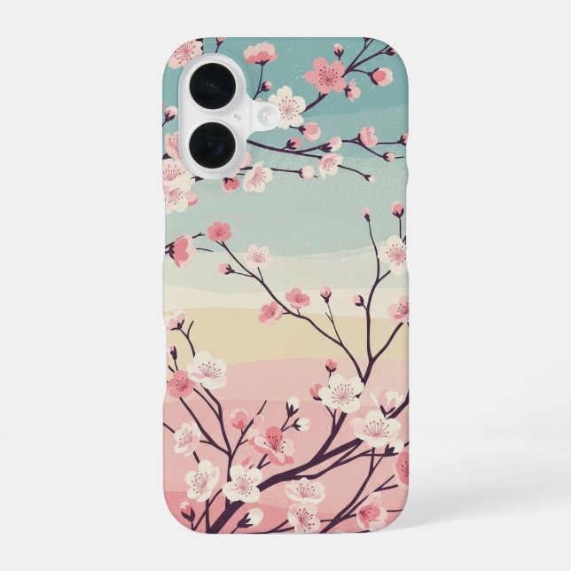 Vintage Sakura Bloom iPhone 16 Case (Back)