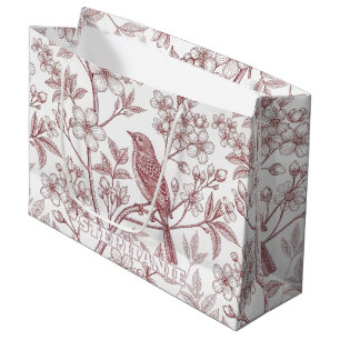 Vintage Sakura Cherry Blossom & Bird  Aesthetic 1 Large Gift Bag