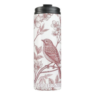 Vintage Sakura Cherry Blossom & Bird Aesthetic 1 Thermal Tumbler