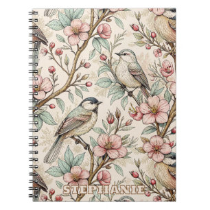 Vintage Sakura Cherry Blossom & Bird Aesthetic 2 Notebook