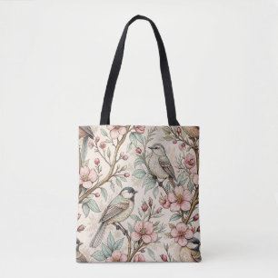 Vintage Sakura Cherry Blossom & Bird  Aesthetic 2 Tote Bag