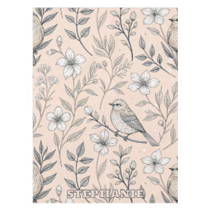 Vintage Sakura Cherry Blossom & Bird  Aesthetic 3 Tablecloth
