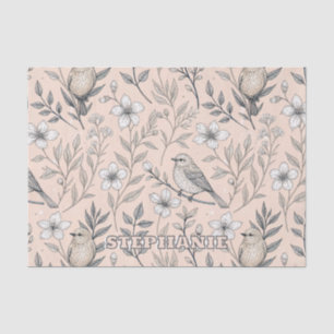 Vintage Sakura Cherry Blossom & Bird Aesthetic 3 Tissue Paper