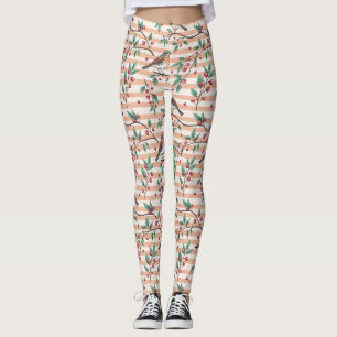 Vintage Sakura Cherry Blossom & Bird  Aesthetic 7 Leggings