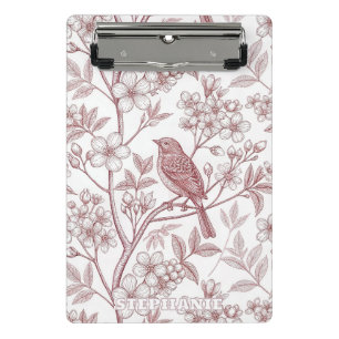 Vintage Sakura Cherry Blossom & Bird Aesthetic Mini Clipboard
