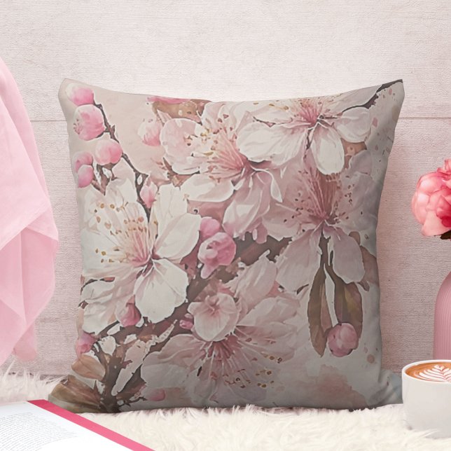 Vintage Sakuta Pink Flowers Cherry Blossom Cushion (Creator Uploaded)