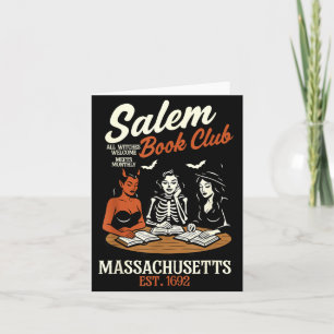 Vintage Salem Book Club Black Cat Bookish Spooky Card