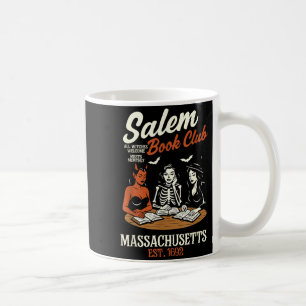 Vintage Salem Book Club Black Cat Bookish Spooky Coffee Mug