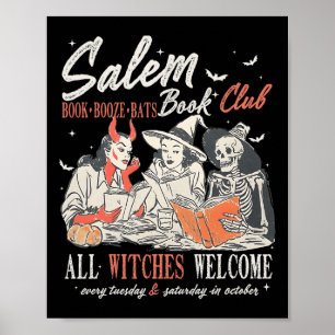 Vintage Salem Book Club Witchy Witch Spooky Season Poster