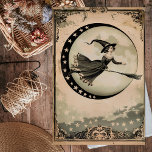 Vintage Salem Witch Floating Decoupage Tissue Paper<br><div class="desc">Capture the mystical allure of the Salem witch trials era with our Vintage Salem Witch Floating Decoupage Paper. This hauntingly beautiful design features a vintage-inspired illustration of a witch floating gracefully, surrounded by an air of mystery and magic. Perfect for adding a touch of historical charm and supernatural elegance to...</div>