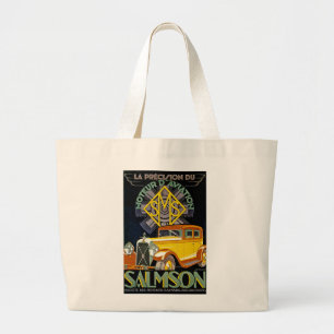 Vintage Salmson Automobile Ad Large Tote Bag