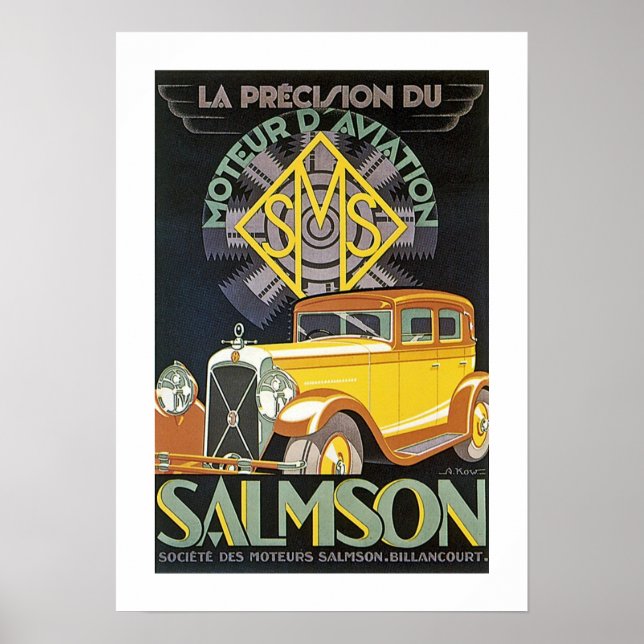 Vintage Salmson Automobile Ad Poster (Front)