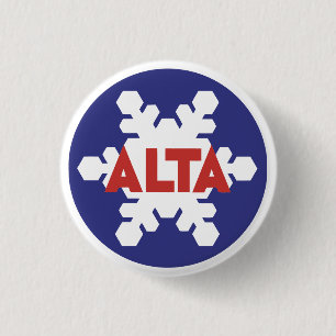 Vintage Salt Lake City, Alta Ski resort utah gifts 3 Cm Round Badge