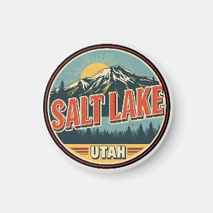 Vintage Salt Lake City Ski nature Utah skiing gift Magnet