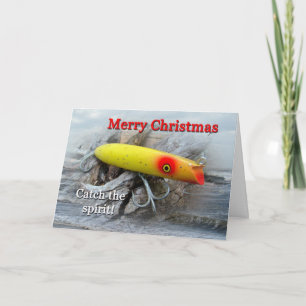 Vintage Saltwater Fishing Lure Christmas Card
