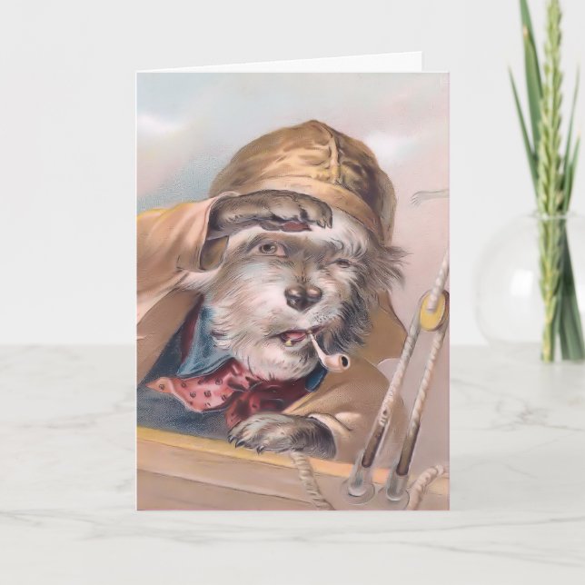 Vintage Salty Sea Dog Get Well Soon Card (Front)