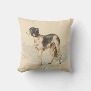 Vintage Saluki Elegant Print Soft Pink Cushion