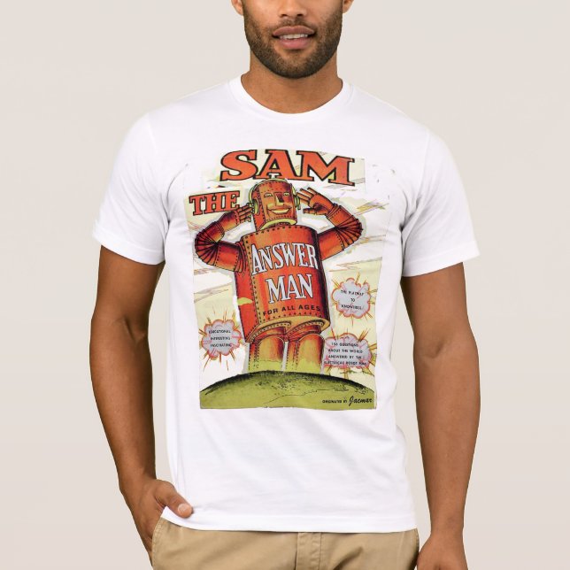 Vintage Sam Answer Man Robot T-shirt (Front)