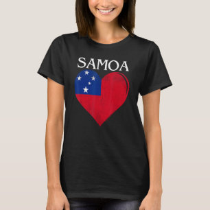 Vintage Samoa Flag Heart For Samoan T-Shirt