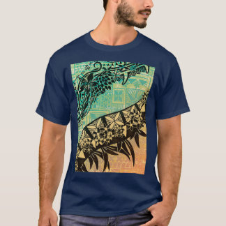 Vintage Samoan Old Teal Tapa Threads T-Shirt