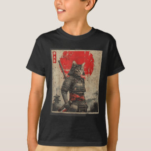 Vintage Samurai Cat Japanese Graphic Tees Mens Uki