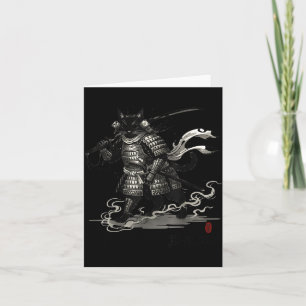 Vintage Samurai Cat Japanese Shirt Card