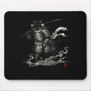 Vintage Samurai Cat Japanese Shirt Mouse Mat