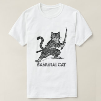 Vintage Samurai Cat T-Shirt – Draw Sword Moment