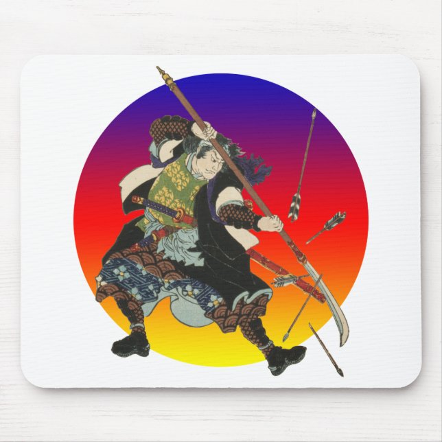Vintage Samurai Mouse Mat (Front)