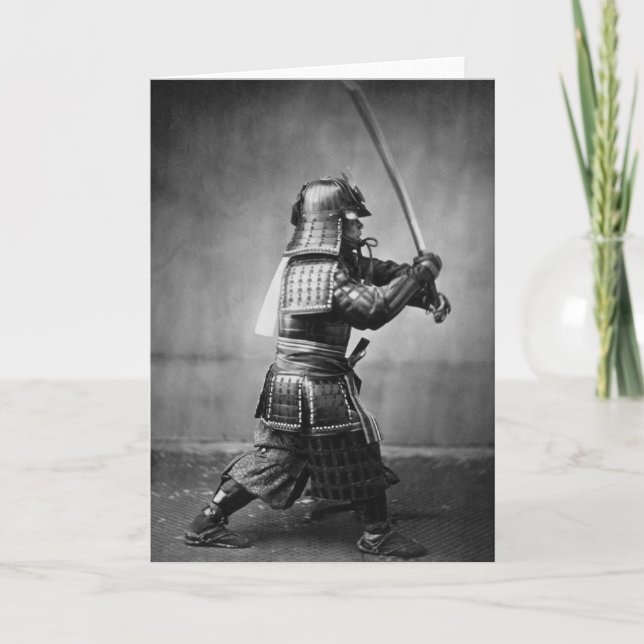 Vintage Samurai Photo Greeting Card (Front)